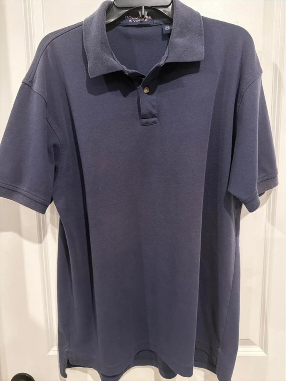 Roundtree & Yorke Men’s Navy Blue Short Sleeve Polo Shirt Classic Casual